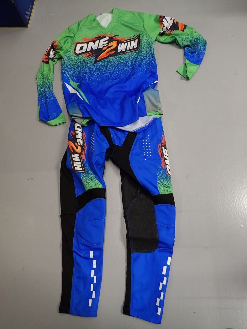 One2Win MX broek - blauw / groen 2026 - Afbeelding 3